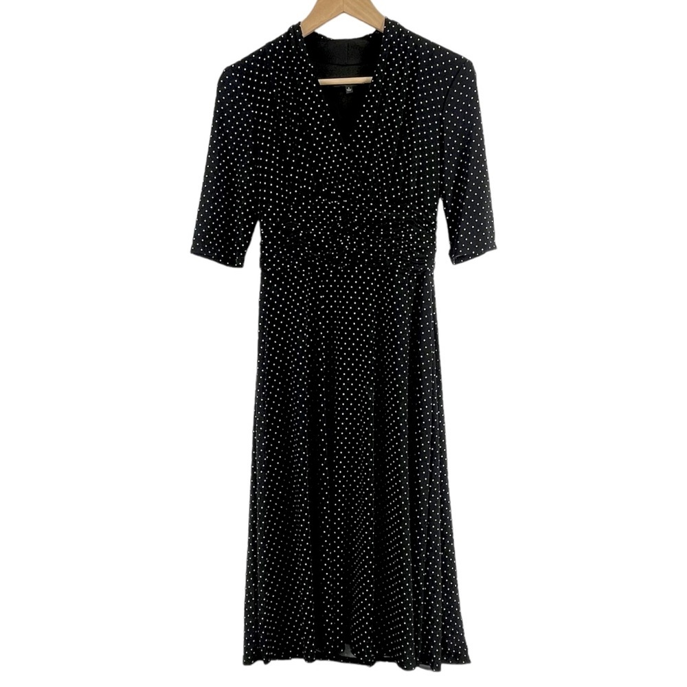 Jones Wear Womens Black Cocktail Dress with Sleeves Size 6 10670
